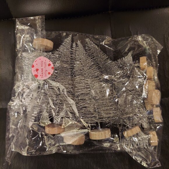 Silver Mini Christmas Trees [Set of 12] - Picture 1 of 3